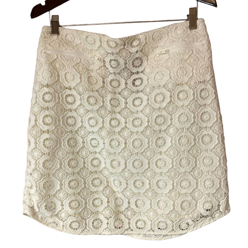 Joe Fresh white lace skirt 6